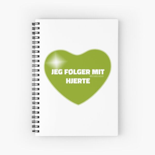 Jeg følger mit hjerte (Green) Spiral Notebook