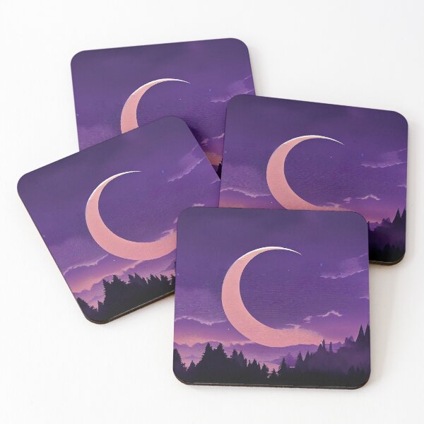 Item preview, Night Purple Darkmoon on a Grey Cloudy Sky Sticker designed and sold by TheCreativeFab.