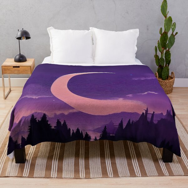 Item preview, Night Purple Darkmoon on a Grey Cloudy Sky Sticker designed and sold by TheCreativeFab.