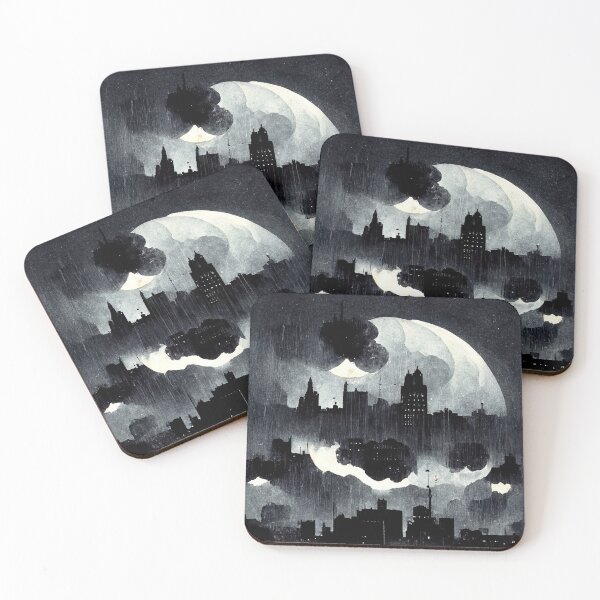 Item preview, Night Darkmoon on a Grey Cloudy Sky Sticker designed and sold by TheCreativeFab.