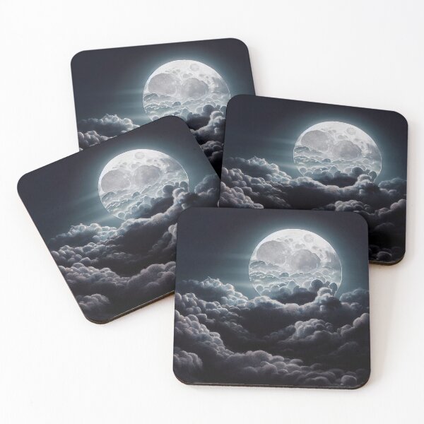 Item preview, Night Darkmoon on a Grey Cloudy Sky Sticker designed and sold by TheCreativeFab.
