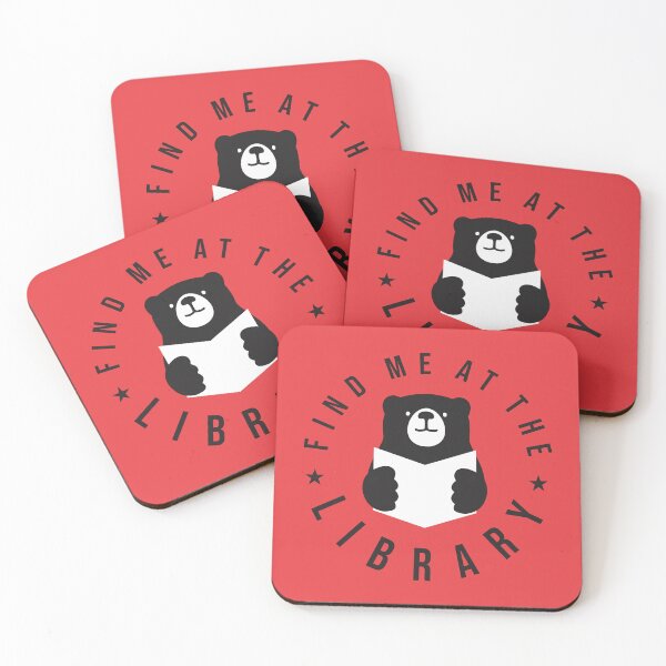 Item preview, Find Me At The Library, National library week, Cool, Cute Bear reading book designed and sold by Rajan Supal.