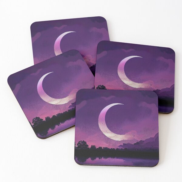 Item preview, Night Purple Darkmoon on a Grey Cloudy Sky Sticker designed and sold by TheCreativeFab.