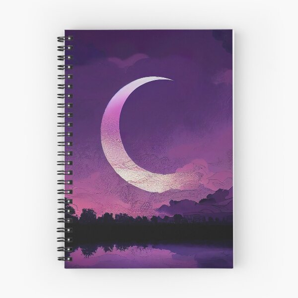 Item preview, Night Purple Darkmoon on a Grey Cloudy Sky Sticker designed and sold by TheCreativeFab.