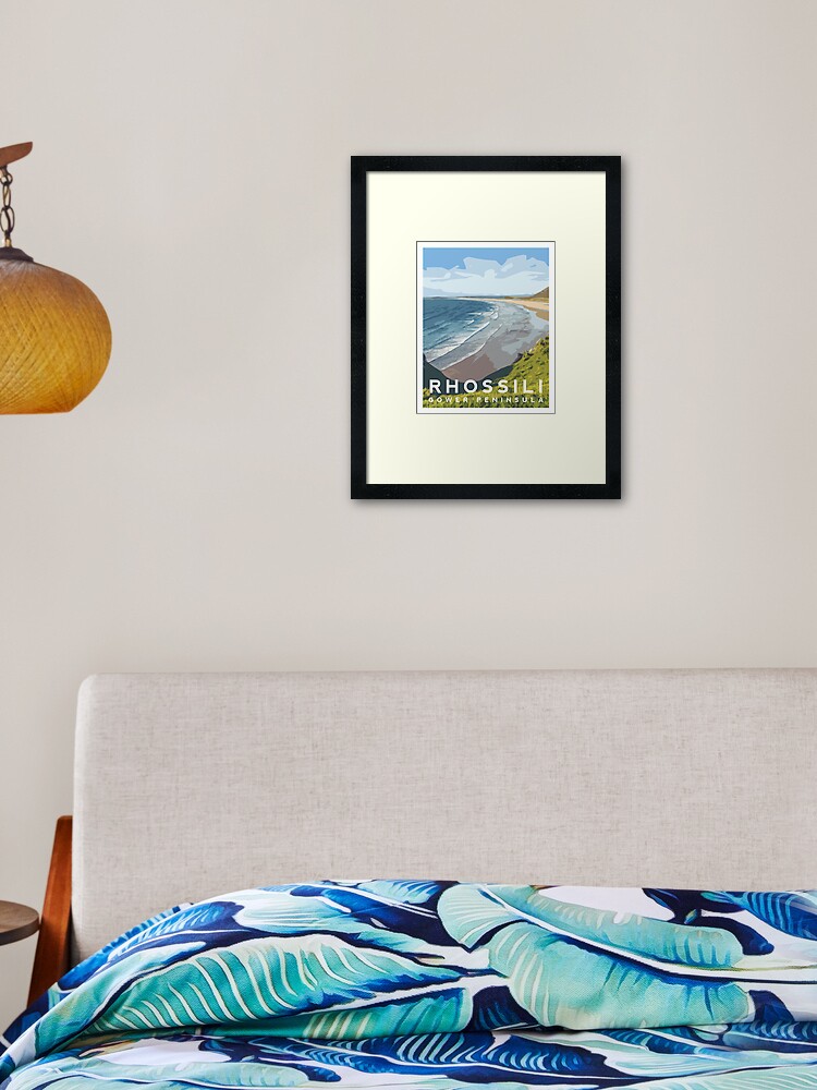Thumbnail 1 of 7, Framed Art Print, Rhossili Beach - Gower Peninsula designed and sold by typelab.