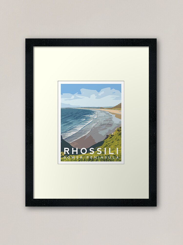 Thumbnail 2 of 7, Framed Art Print, Rhossili Beach - Gower Peninsula designed and sold by typelab.