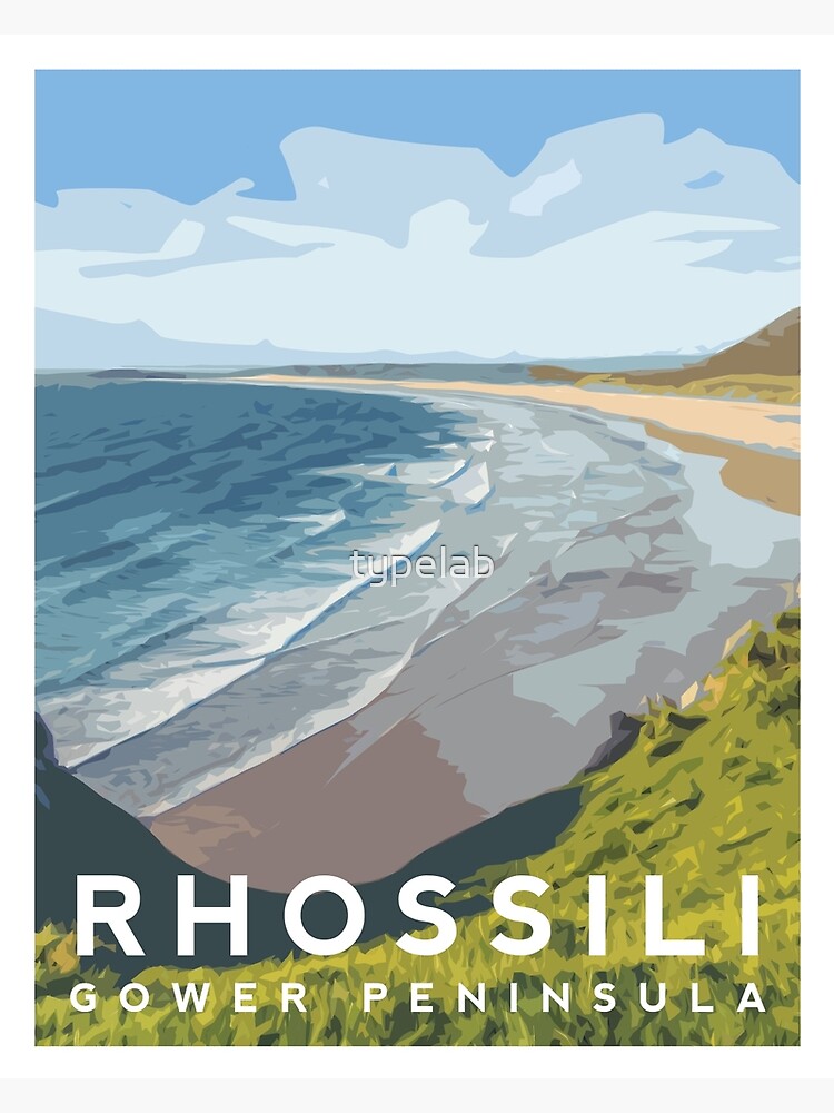 Thumbnail 7 of 7, Framed Art Print, Rhossili Beach - Gower Peninsula designed and sold by typelab.