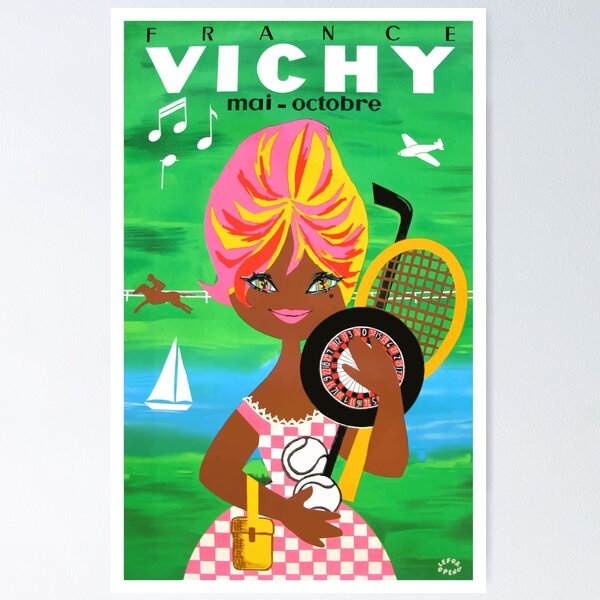 Aperçu de l'œuvre 1960 Vichy France Affiche de voyage créée et vendue par retrographics.