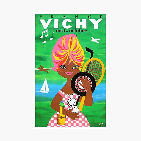 Item preview, 1960 Vichy France Travel Poster designed and sold by retrographics.