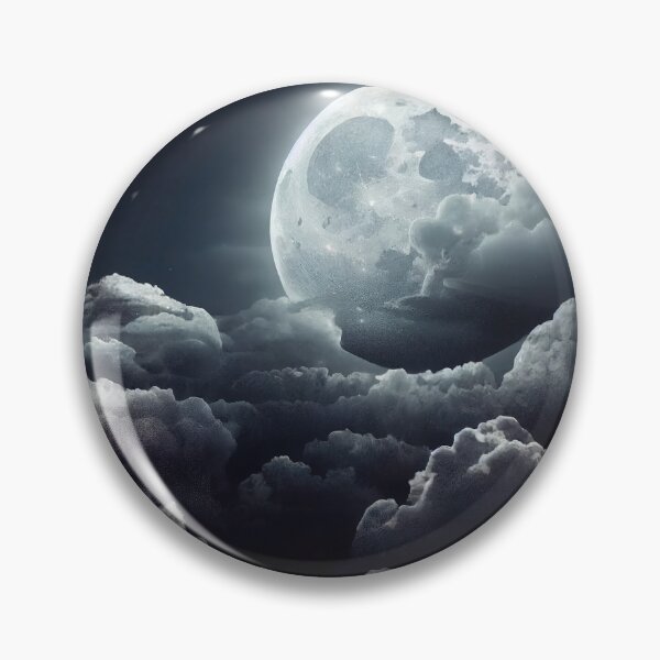 Item preview, Night Darkmoon on a Grey Cloudy Sky Sticker designed and sold by TheCreativeFab.