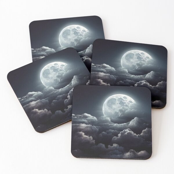 Item preview, Night Darkmoon on a Grey Cloudy Sky Sticker designed and sold by TheCreativeFab.