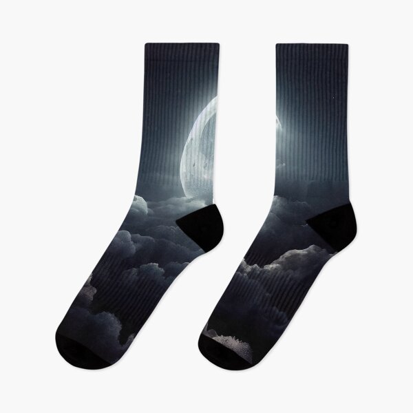 Item preview, Night Darkmoon on a Grey Cloudy Sky Sticker designed and sold by TheCreativeFab.