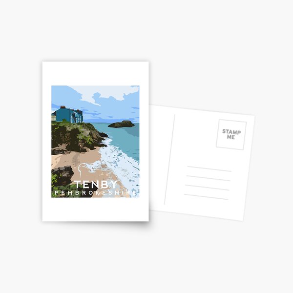 Aperçu de l'œuvre Plage de Tenby - Pembrokeshire créée et vendue par typelab.