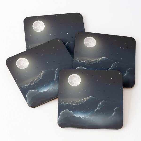 Item preview, Night Darkmoon on a Grey Cloudy Sky Sticker designed and sold by TheCreativeFab.