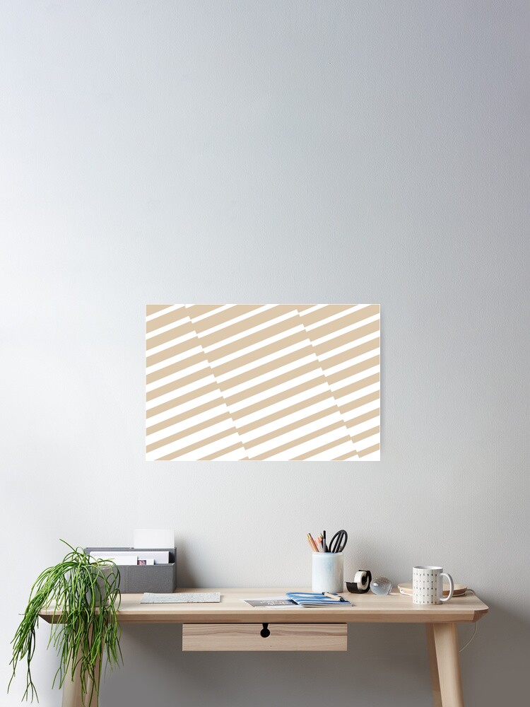 Imagen 2 de 3, Póster con la obra Khaki White Diagonal Offset Stripe Pattern Pairs Valspar 2023 COTY Holmes Cream 3004-10B, diseñada y vendida por ColorOfTheYears.