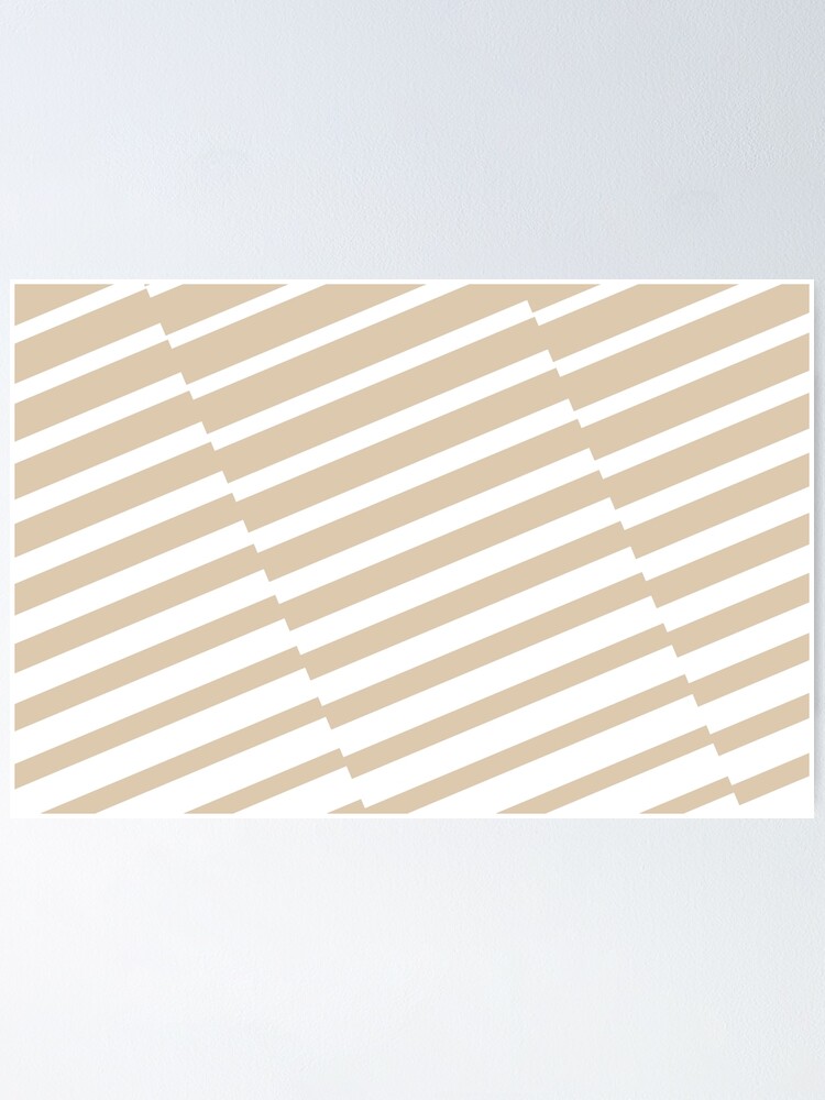Imagen 1 de 3, Póster con la obra Khaki White Diagonal Offset Stripe Pattern Pairs Valspar 2023 COTY Holmes Cream 3004-10B, diseñada y vendida por ColorOfTheYears.