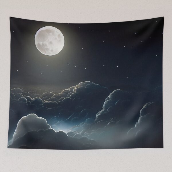 Item preview, Night Darkmoon on a Grey Cloudy Sky Sticker designed and sold by TheCreativeFab.