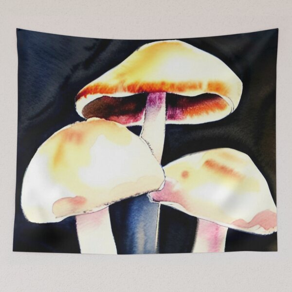 Item preview, Mushrooms watercolor painting designed and sold by Mirarima.