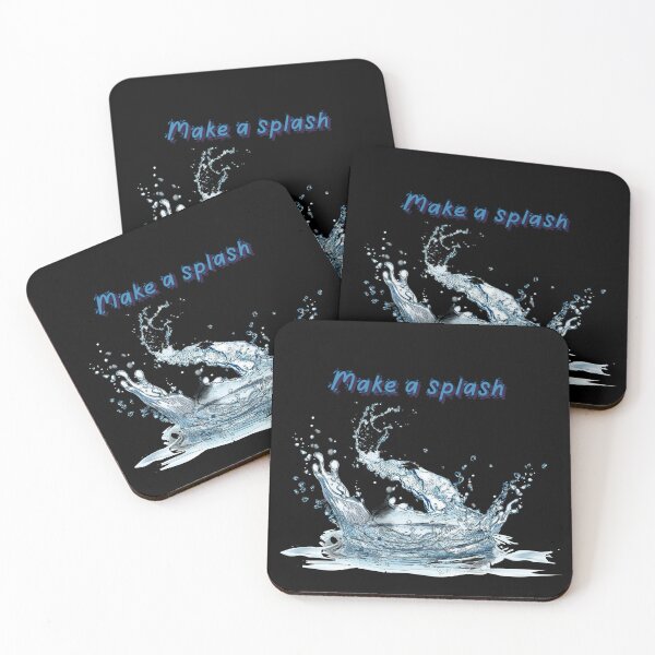 Item preview, Blue and white water splash, with Make a splash text.. Black background. designed and sold by janesg.