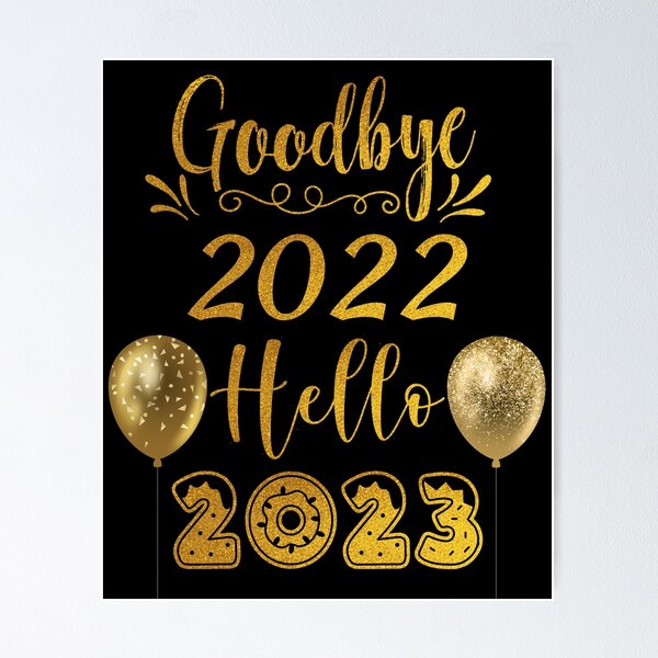 Item preview, Goodbye 2022 Hello 2023 Golden Glitter Balloons designed and sold by Karry-Pat.