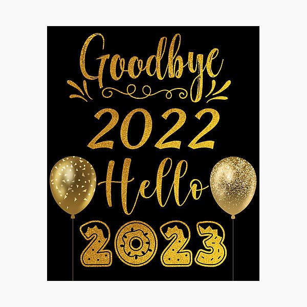 Item preview, Goodbye 2022 Hello 2023 Golden Glitter Balloons designed and sold by Karry-Pat.