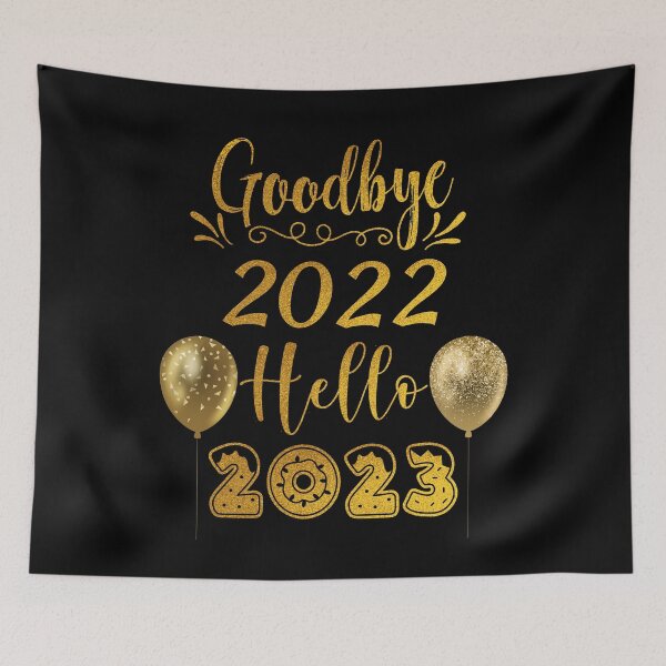 Item preview, Goodbye 2022 Hello 2023 Golden Glitter Balloons designed and sold by Karry-Pat.