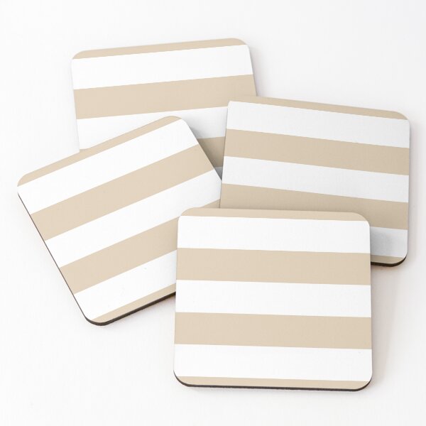 Item preview, Khaki White Minimal Horizontal Stripe Pattern Pairs Valspar 2023 COTY Holmes Cream 3004-10B designed and sold by ColorOfTheYears.