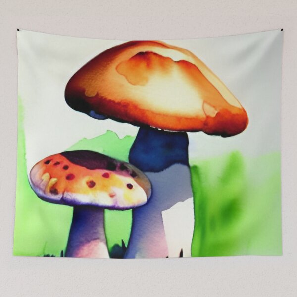 Item preview, Mushrooms watercolor painting designed and sold by Mirarima.