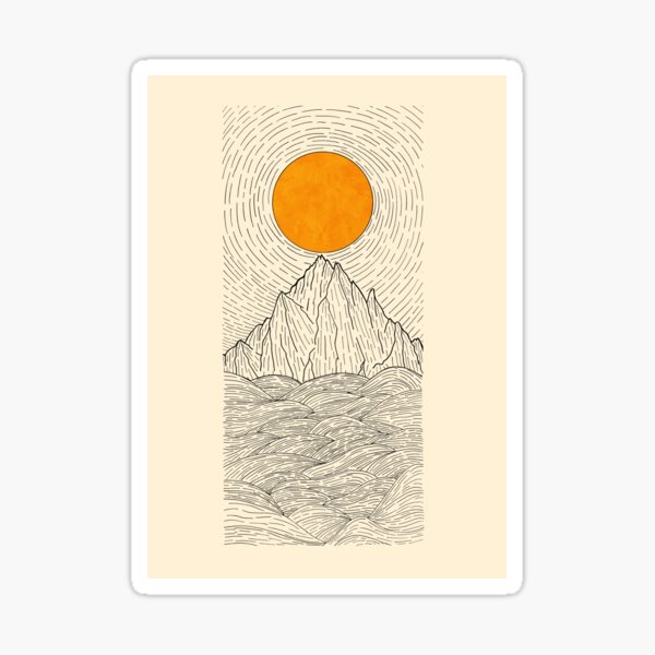 Aperçu de l'œuvre Le soleil sur les vagues de la montagne créée et vendue par Swadeillustrations.