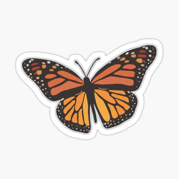 Orange Monarch Butterfly Sticker For Sale By Ashlee 45 Redbubble