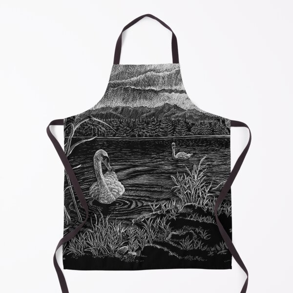 Item preview, Swan Lake at Sunset (scraperboard) designed and sold by Painting By Nature.