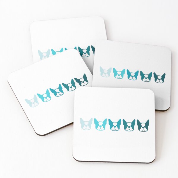 Item preview, Boston Terrier dogs on the horizontal - blue Bostons - aqua Boston Terrier pattern designed and sold by smooshfaceutd.