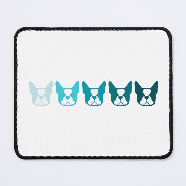 Item preview, Boston Terrier dogs on the horizontal - blue Bostons - aqua Boston Terrier pattern designed and sold by smooshfaceutd.