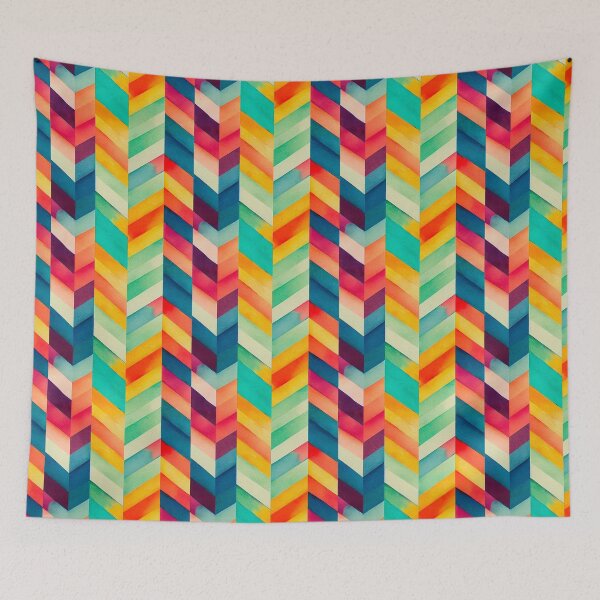 Item preview, Retro geometric watercolor pattern designed and sold by DottedLinePrint.