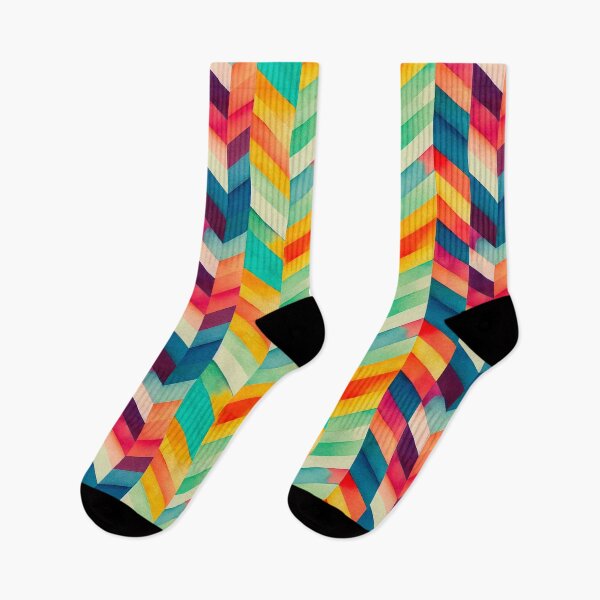 Item preview, Retro geometric watercolor pattern designed and sold by DottedLinePrint.