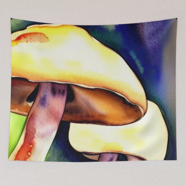 Item preview, Mushrooms watercolor painting designed and sold by Mirarima.