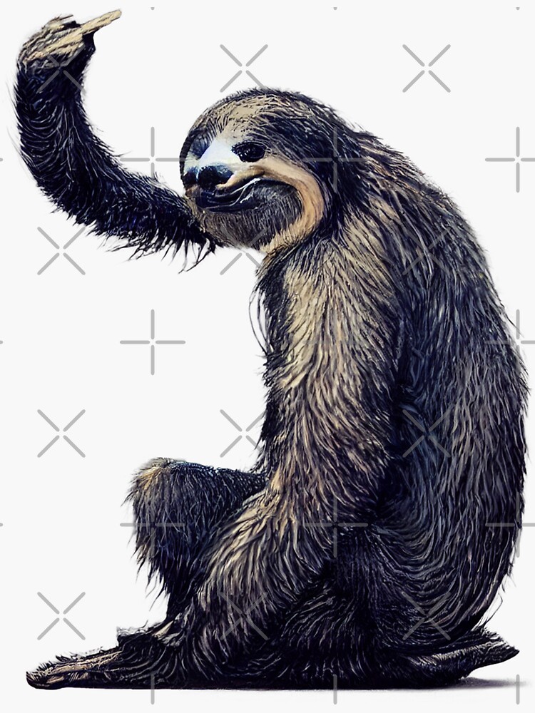 Sloth Giving The Middle Finger Sticker For Sale By Thecrocshop Redbubble