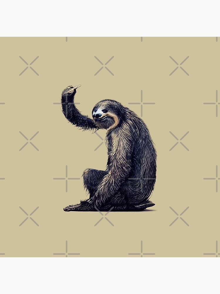 Sloth Giving The Middle Finger Poster For Sale By Thecrocshop Redbubble