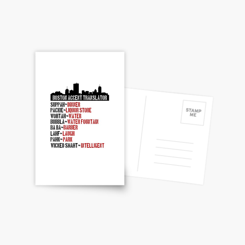"Boston Accent Translator Bostonian to English " Postcard by