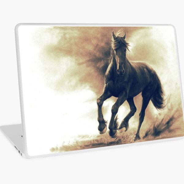 Item preview, Black Horse in Storm Powerful Drawing Design | Galopping Horse Gifts designed and sold by Thubakabra.