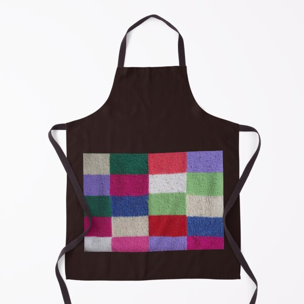 Item preview, colourful vintage patchwork knitted squares designed and sold by pollywolly.