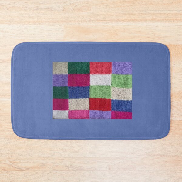 Item preview, colourful vintage patchwork knitted squares designed and sold by pollywolly.