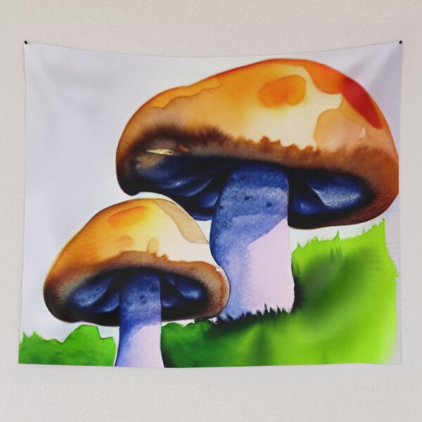 Item preview, Mushrooms watercolor painting designed and sold by Mirarima.