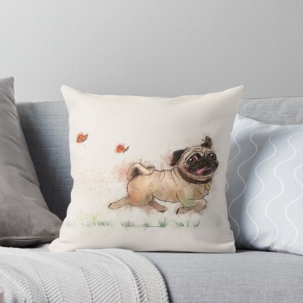Item preview, Das Furminator-Mops-Aquarelldesign in beige Farbe designed and sold by Thubakabra.