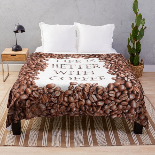Item preview, Life is better with coffee. Roasted coffee beans. White background. designed and sold by janesg.