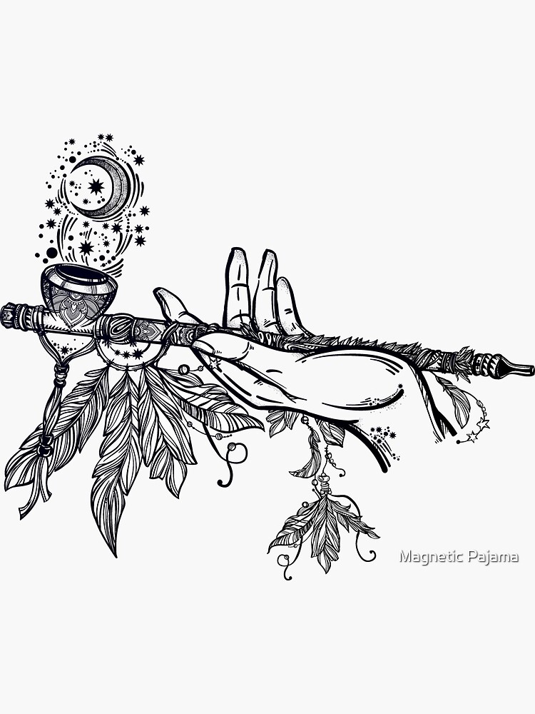 Peace Pipe Offering // Native American Art by MagneticMama