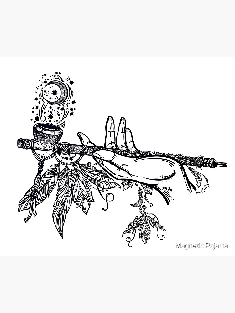 Peace Pipe Offering // Native American Art by MagneticMama