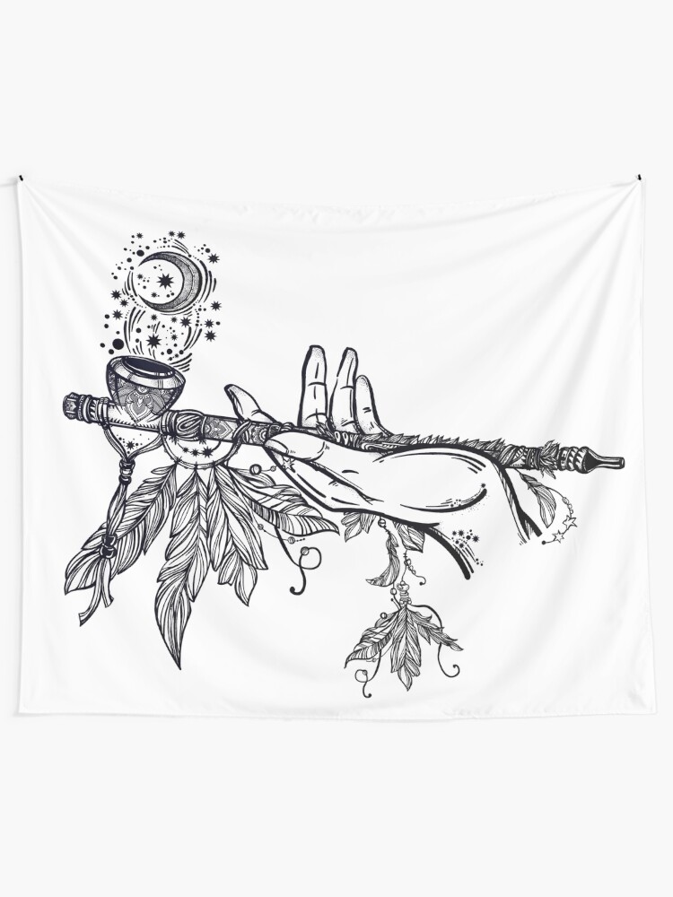 Alternate view of Peace Pipe Offering // Native American Art Tapestry