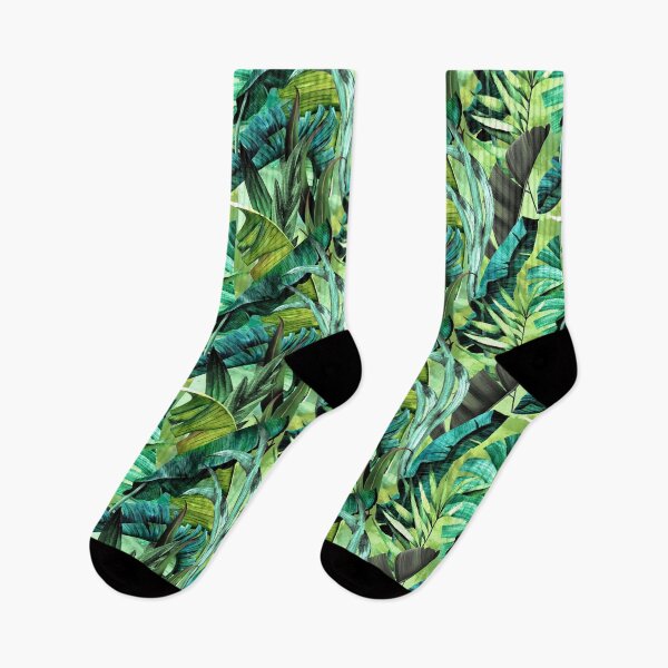 Item preview, Exotic tropical green foliage forest, leaves and flowers tropical pattern, botanical illustration, green plants illustration   designed and sold by ZeinabTaha.