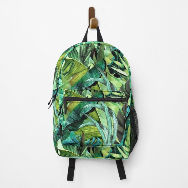 Item preview, Exotic tropical green foliage forest, leaves and flowers tropical pattern, botanical illustration, green plants illustration designed and sold by ZeinabTaha.